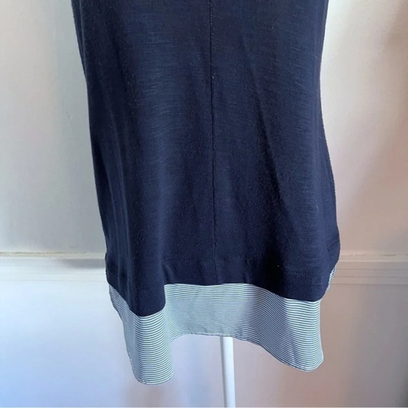 J. Crew • Navy Mixed Media Tiered Trim Tank Top - Picture 3 of 6